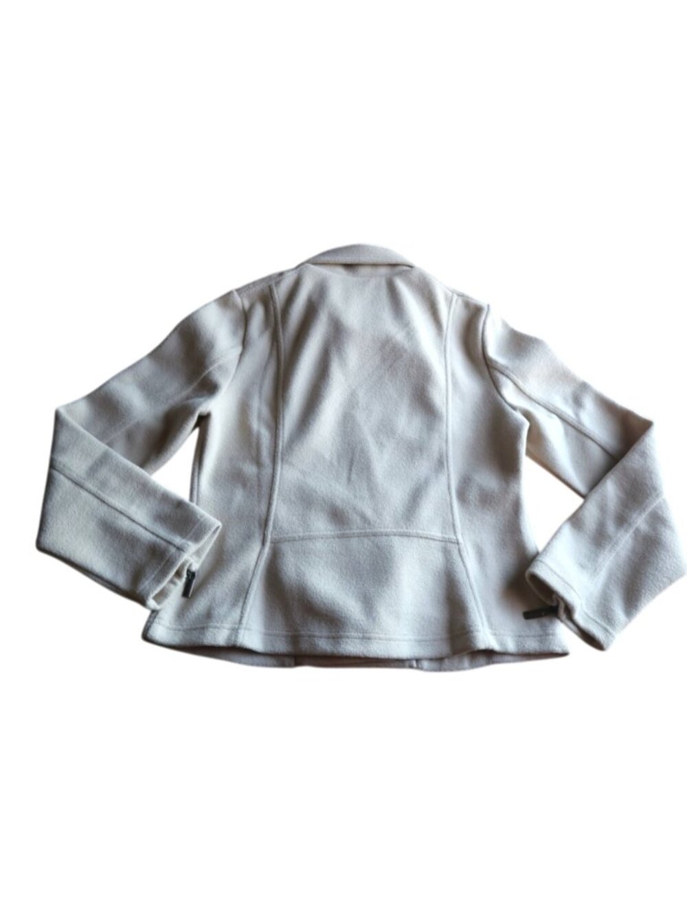 Matty M Soft Moto Jacket Cream Beige Zip Front Size L Minimalist Clean Girl EUC - Picture 10 of 11